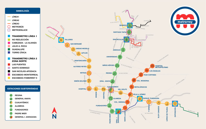 Mapa Metro de Monterrey